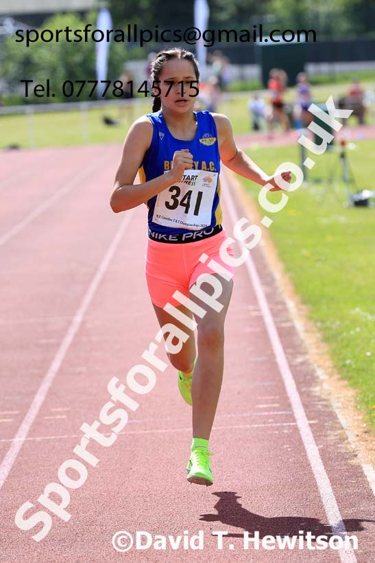 Girls Under-15s 800 metres, 2024 North Eastern Track and Field Champs., Middlesbrough.  Photo: David T. Hewitson/Sports for All Pics